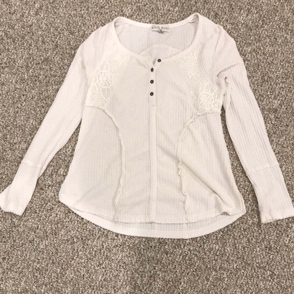 Cream colored waffle shirt